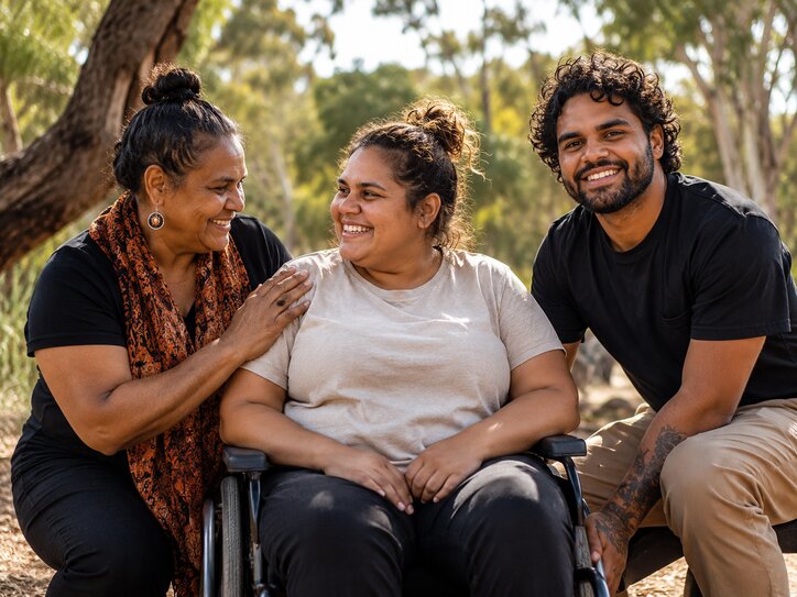 A support worker building a positive connection with a participant